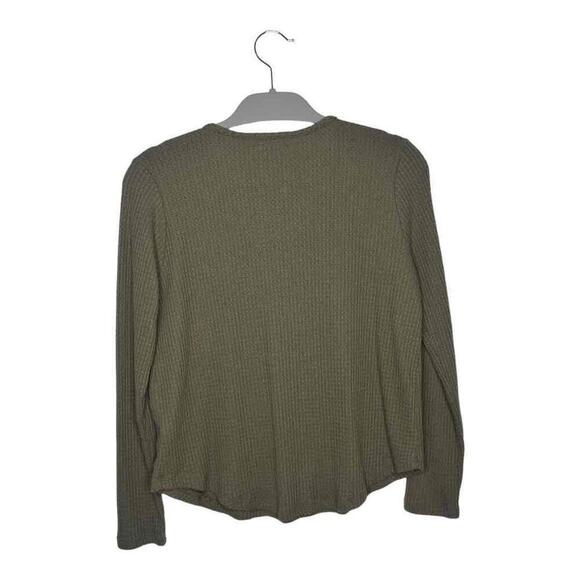 Altar'd State Womens Green Long Sleeve V-Neck Waffle Knit Ribbed‎ Sweater Size M - Picture 4 of 7